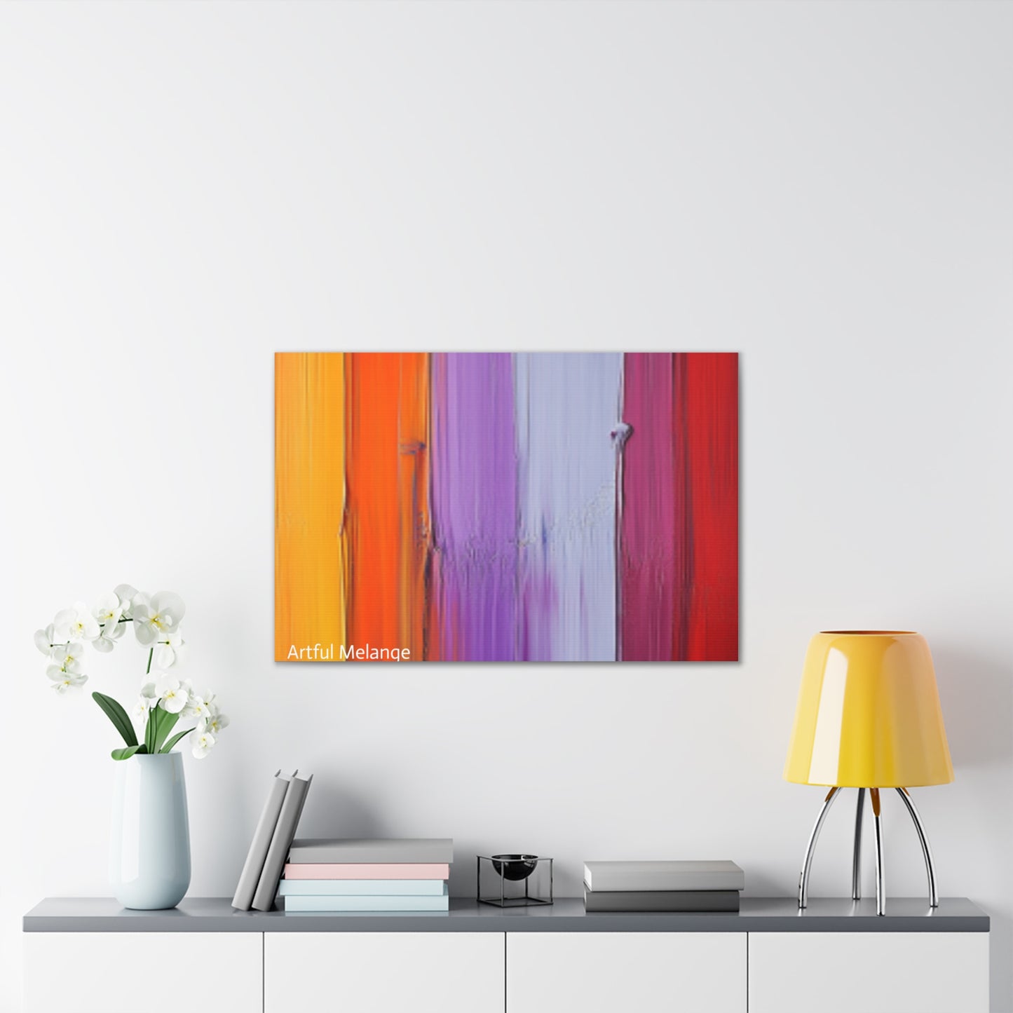 Acrylic Abstract Canvas Print - Homage to the Divine Nine/Red White Purple and Gold 5