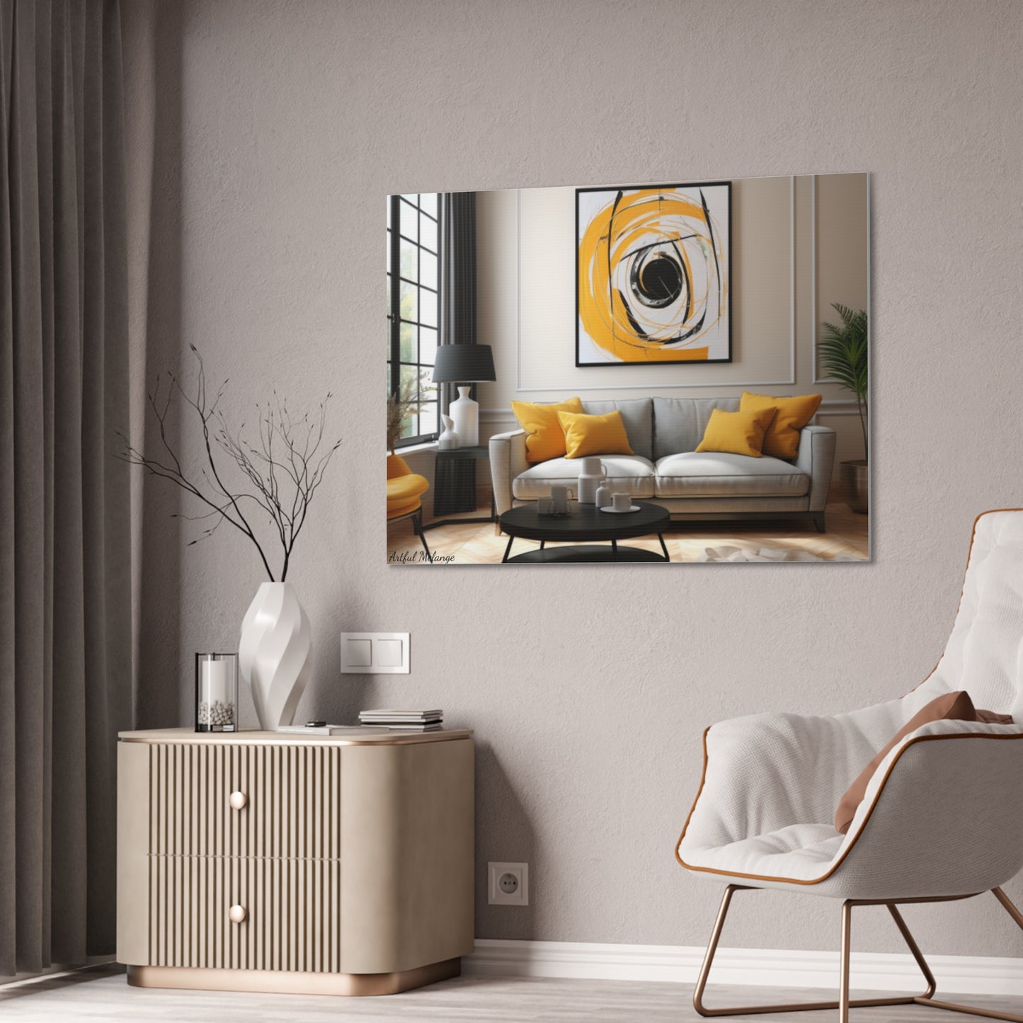 Timeless Elegance: Refined Yellow Hues Canvas Print for Sophisticated Living Spaces