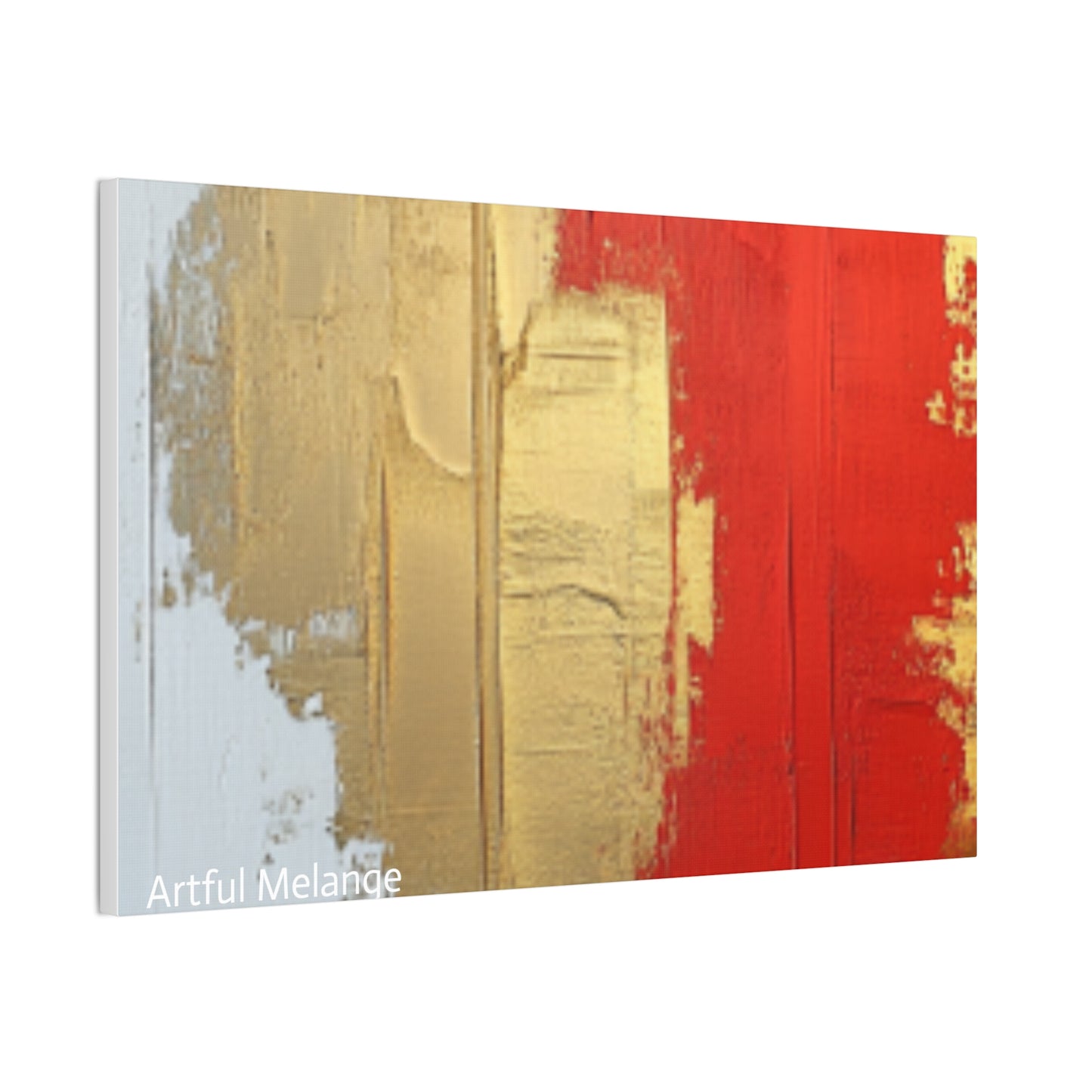 Acrylic Abstract Canvas Print - Homage to the Divine Nine/Red White and Gold 2