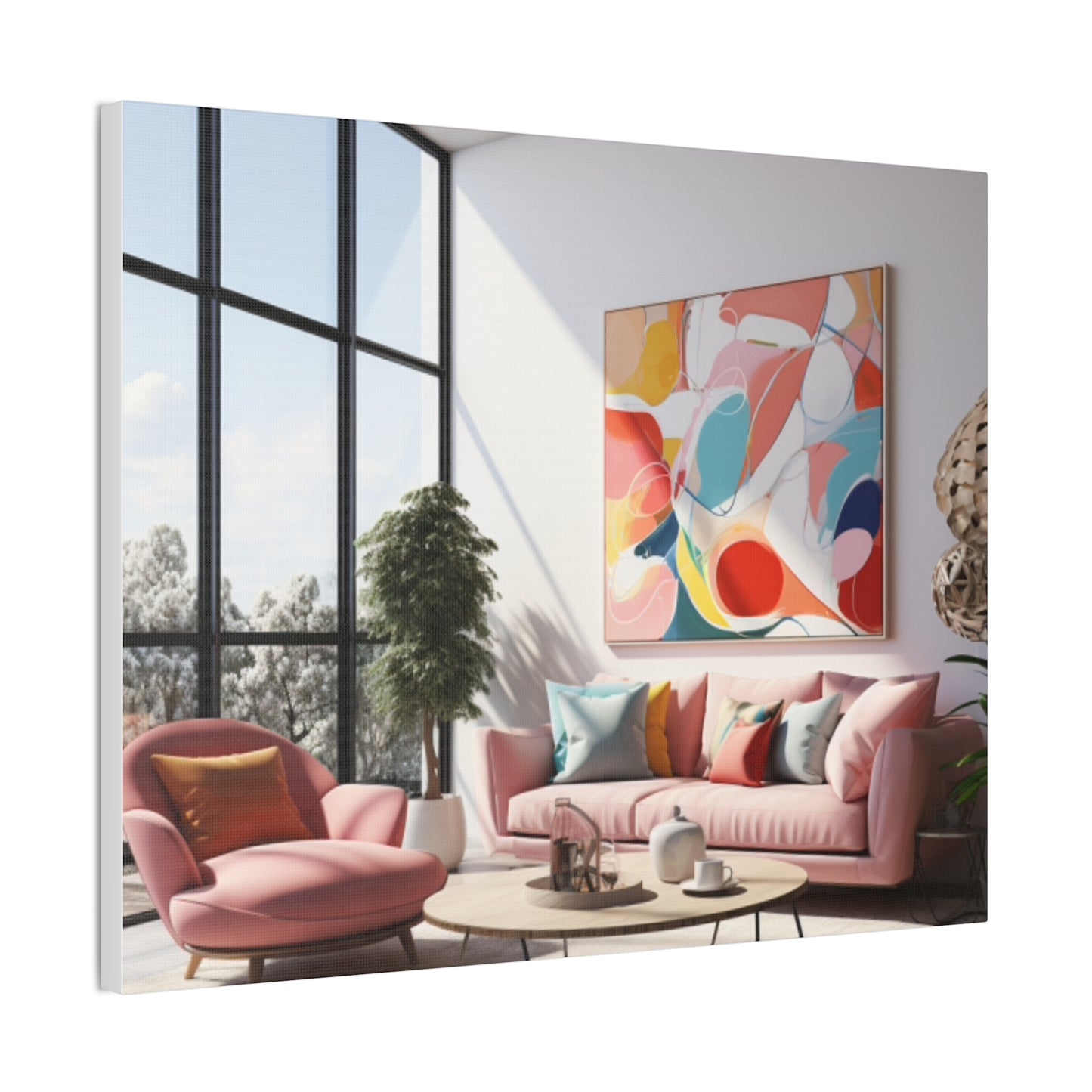 Timeless Elegance: Refined Pink Hues Canvas Print for Sophisticated Living Spaces