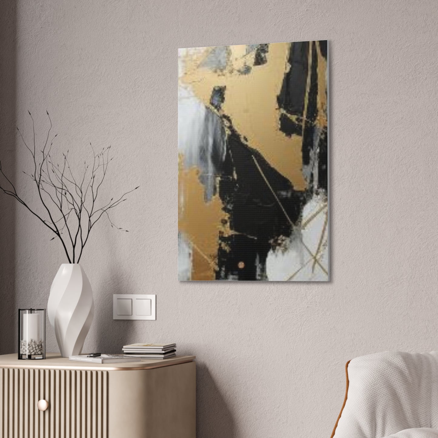 Gold and Black Elegance: A Symphony of Sophistication Canvas Print