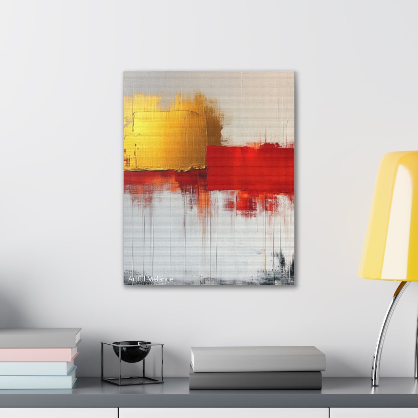 Acrylic Abstract Canvas Print - Homage to the Divine Nine/Red White and Gold 9