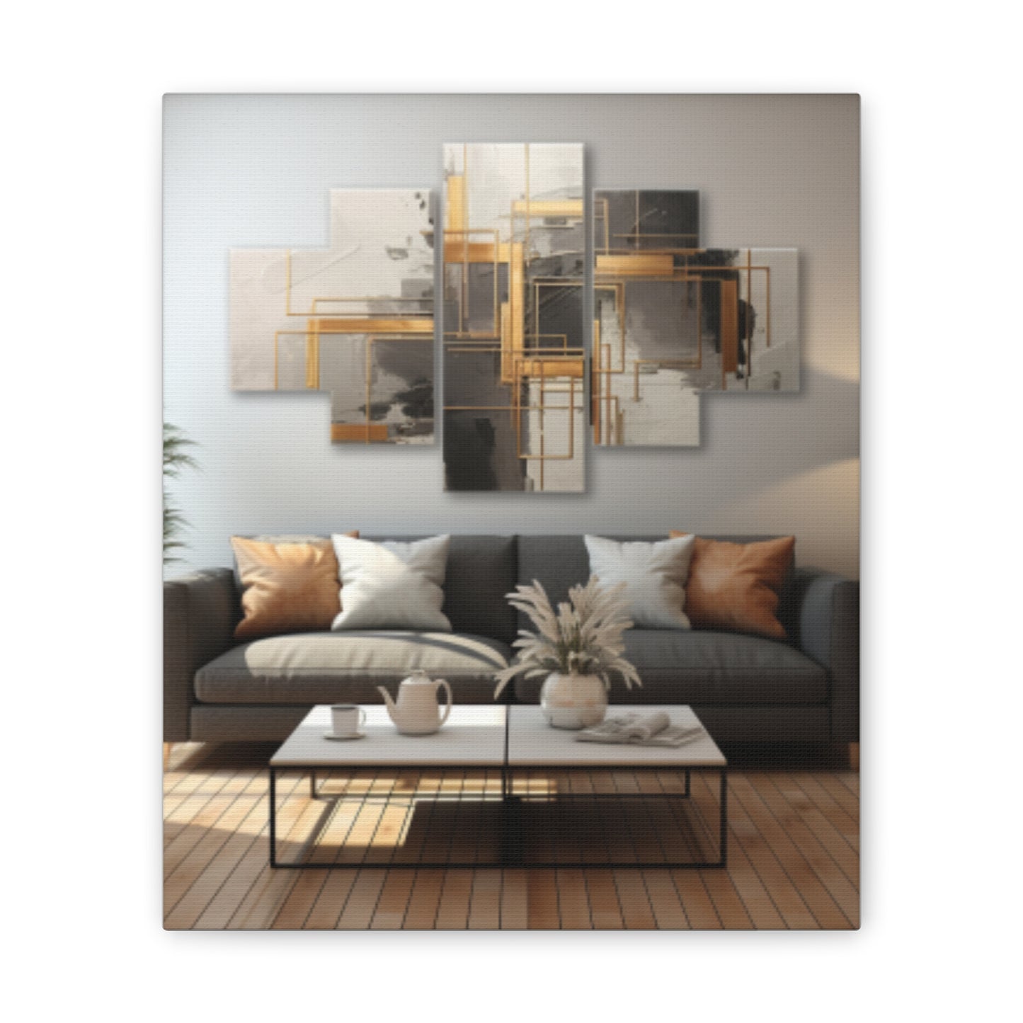 Gold and Black  Elegance: A Symphony of Sophistication Canvas Print