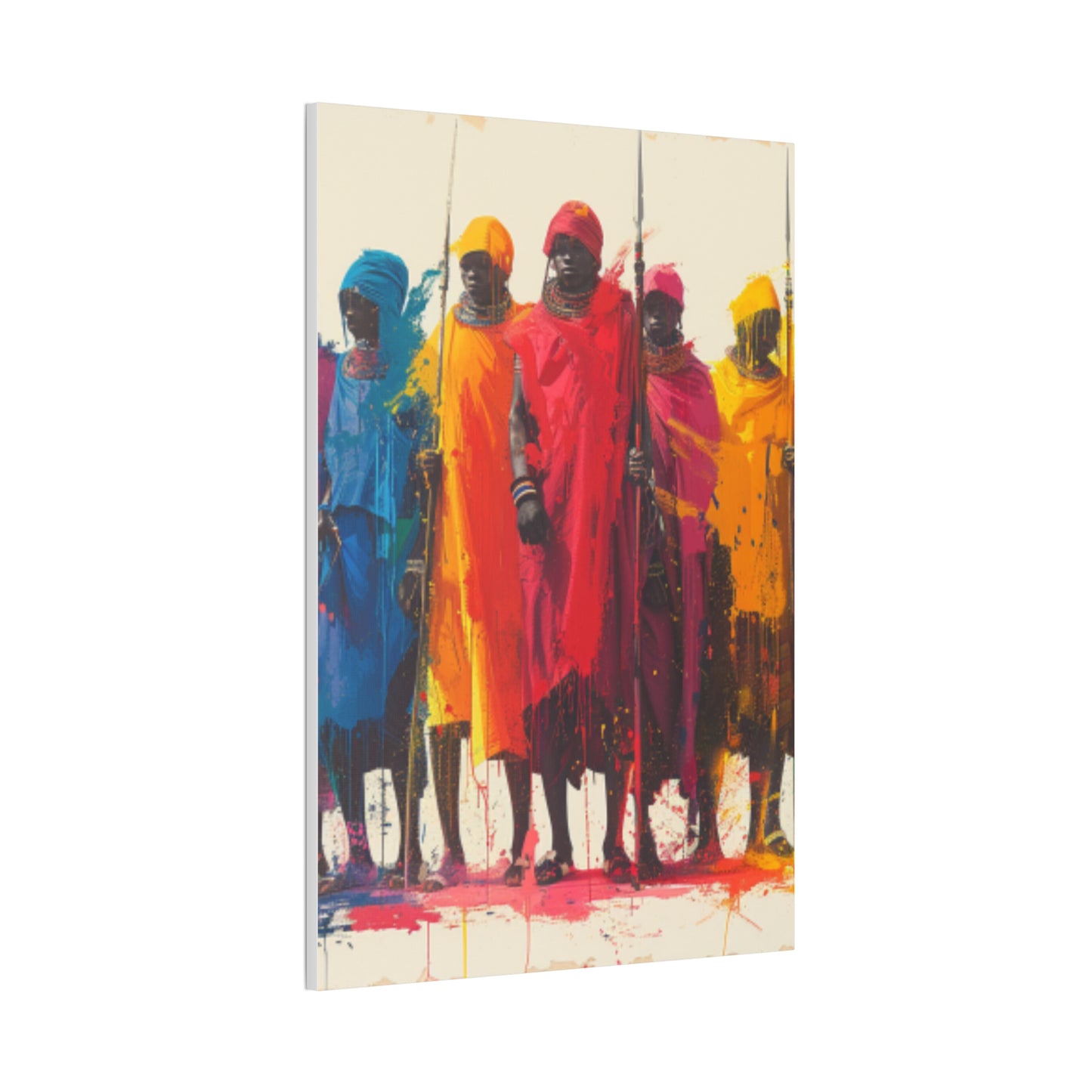 Masai Warriors Abstract Canvas Print