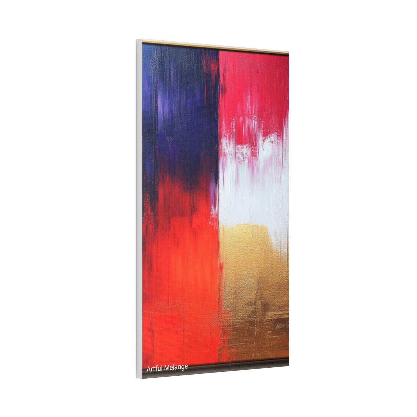 Acrylic Abstract Canvas Print - Homage to the Divine Nine/Red White Purple and Gold 2