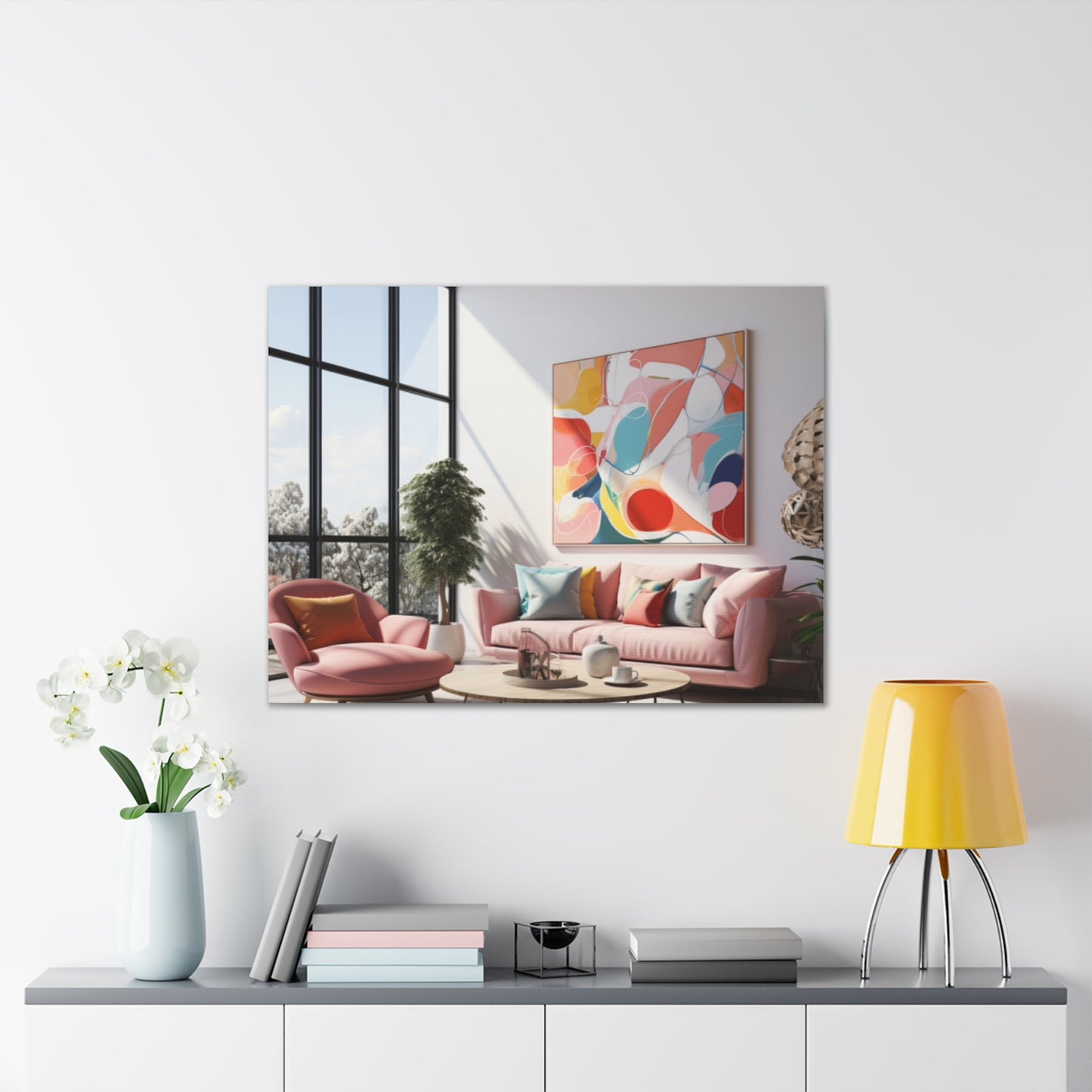 Timeless Elegance: Refined Pink Hues Canvas Print for Sophisticated Living Spaces