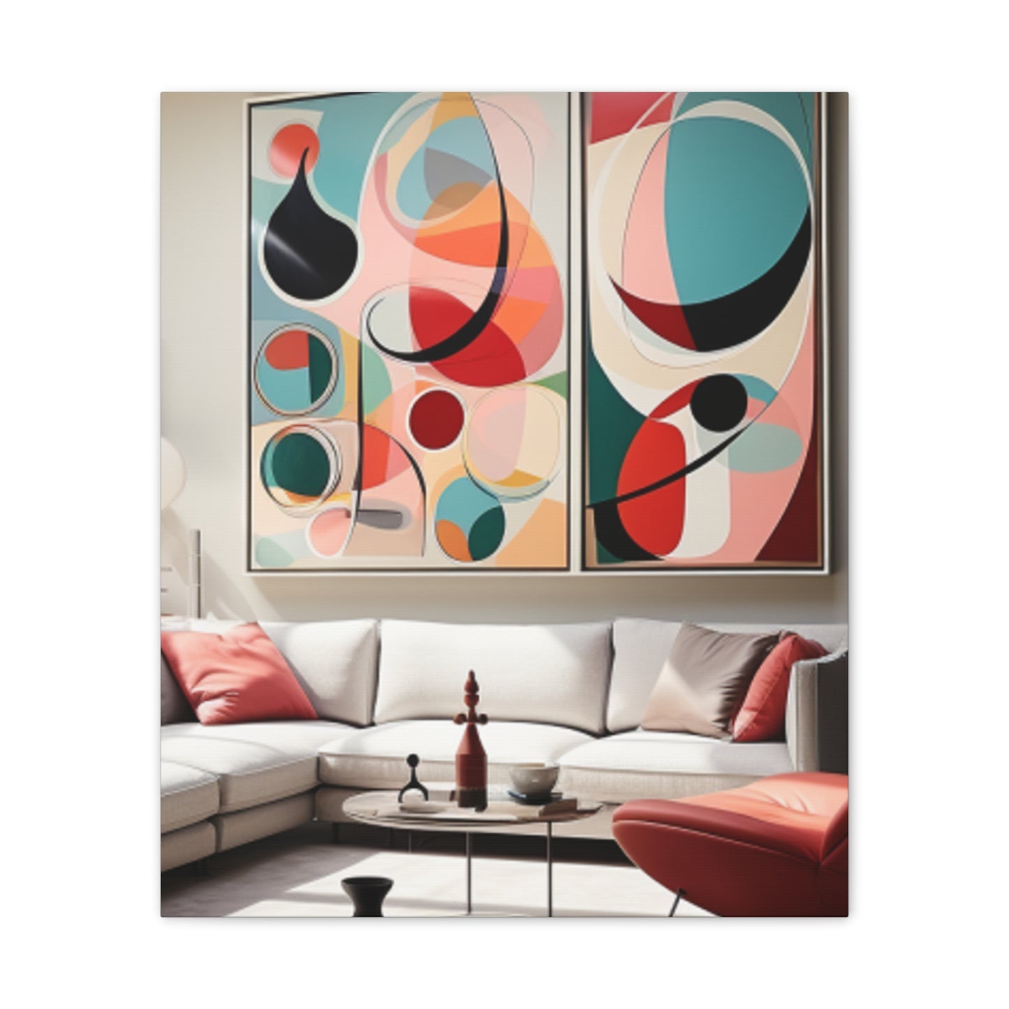 Timeless Elegance: Refined Pink Hues Canvas Print for Sophisticated Living Spaces