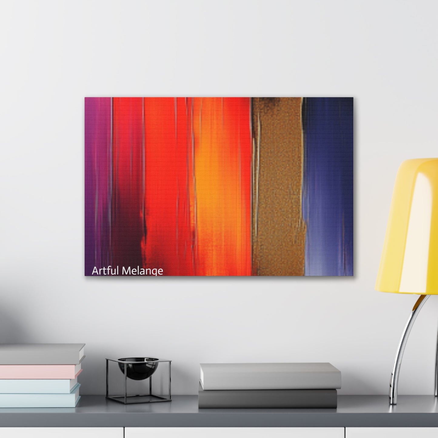 Acrylic Abstract Canvas Print - Homage to the Divine Nine/Red White Purple and Gold 3