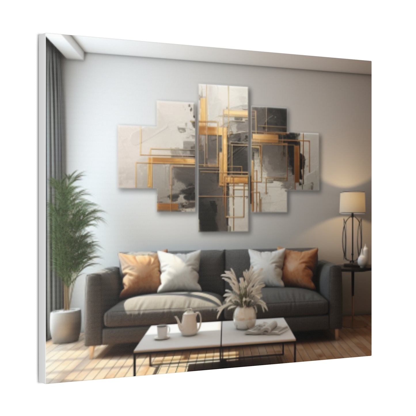 Gold and Black  Elegance: A Symphony of Sophistication Canvas Print