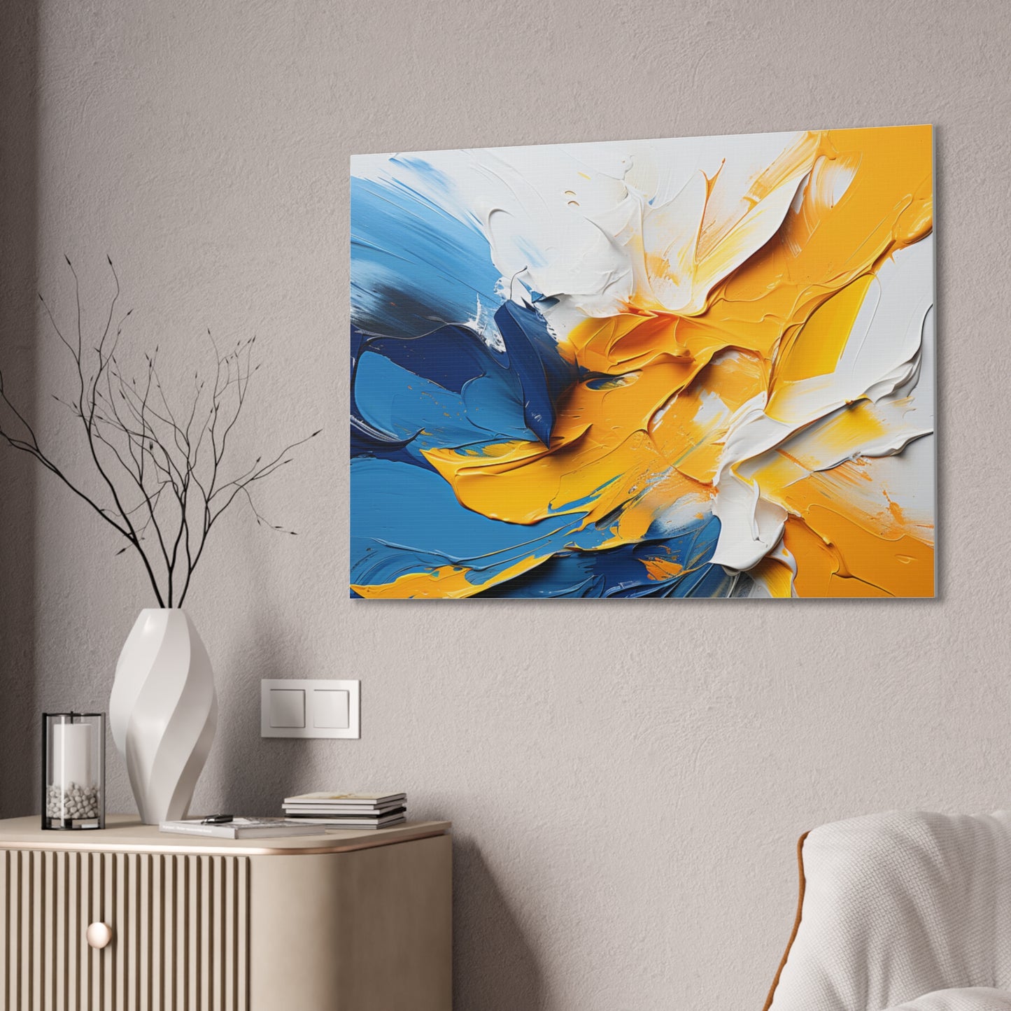 Timeless Elegance: Refined Vibrant Hues Canvas Print for Sophisticated Living Spaces