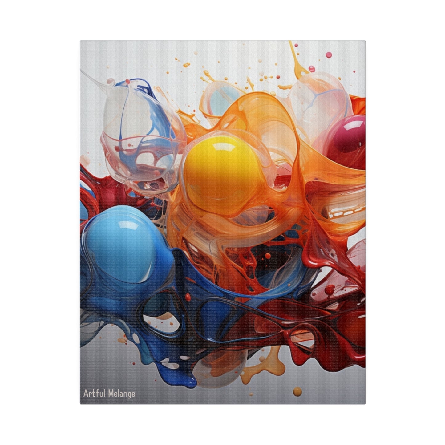 Colorful Balloon-Inspired Matt Canvas Print with Sweeping Acrylic Brush Strokes