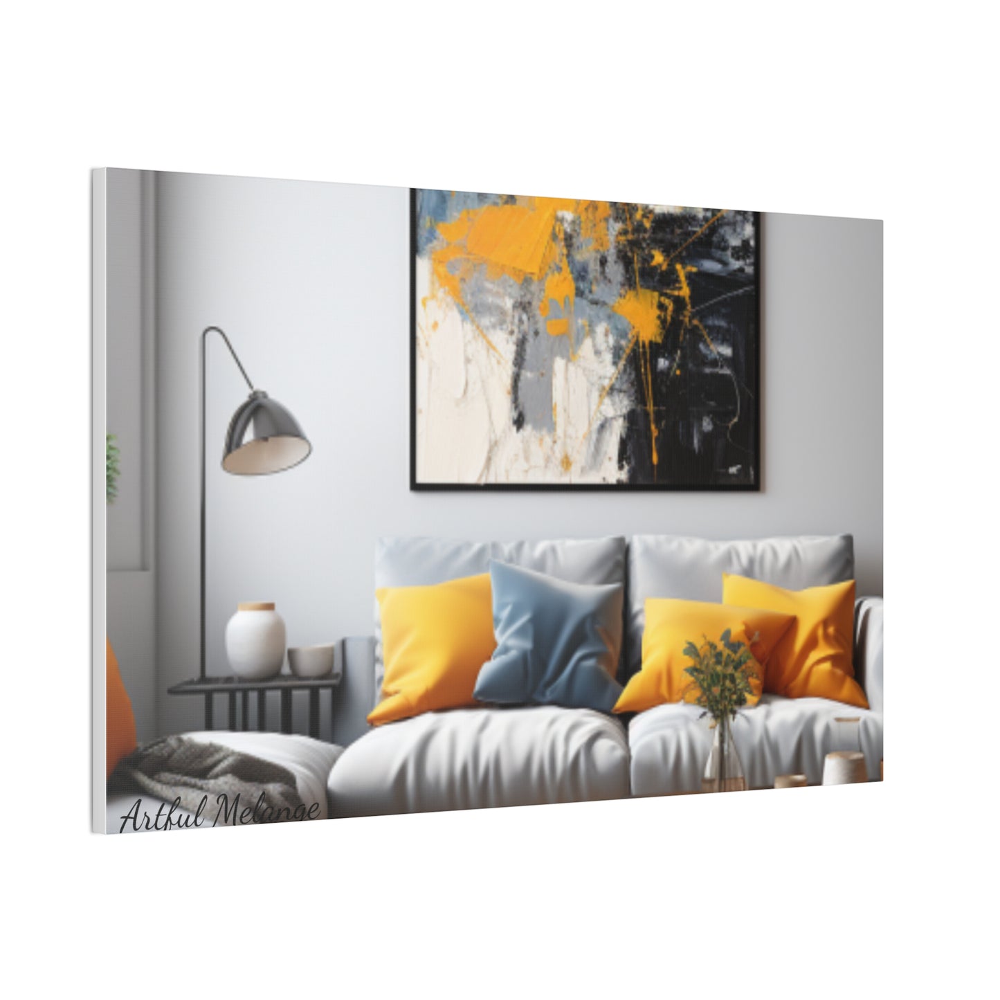 Timeless Elegance: Refined Yellow Hues Canvas Print for Sophisticated Living Spaces