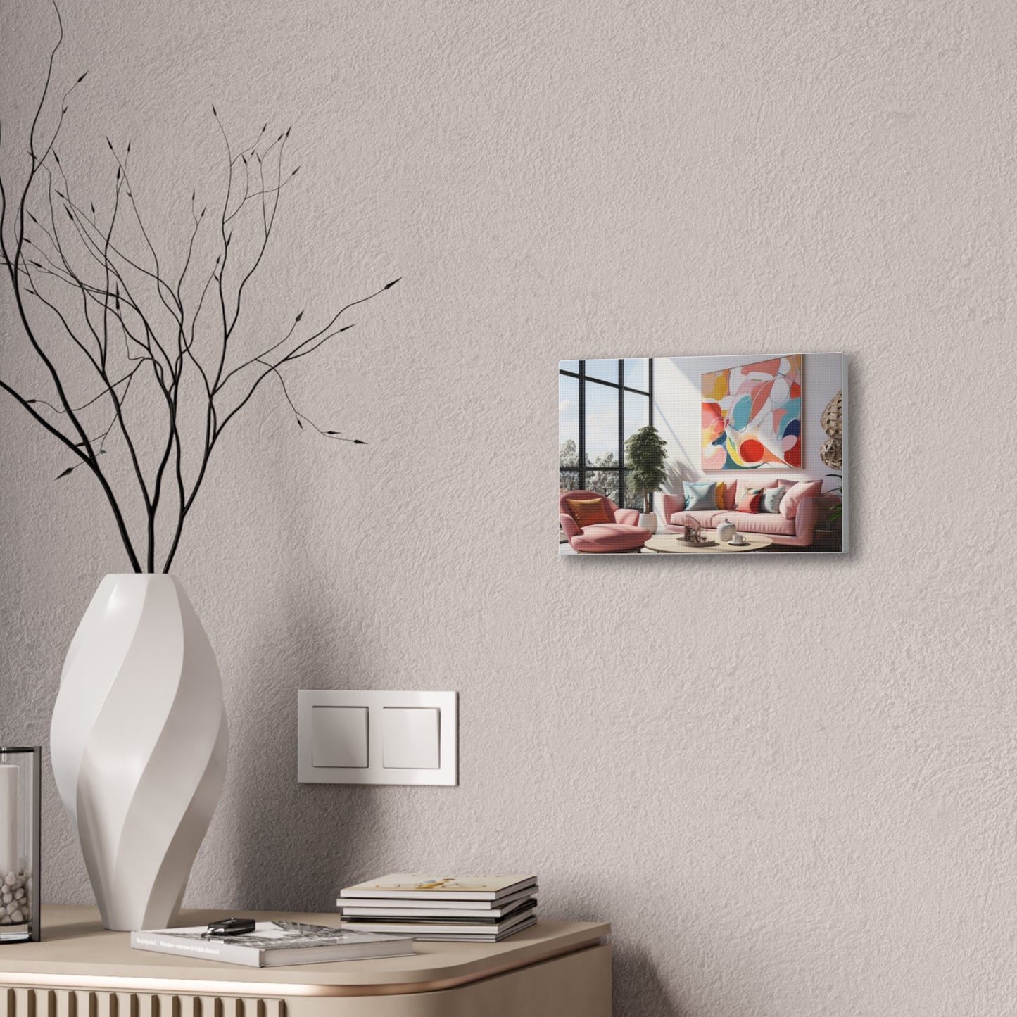 Timeless Elegance: Refined Pink Hues Canvas Print for Sophisticated Living Spaces