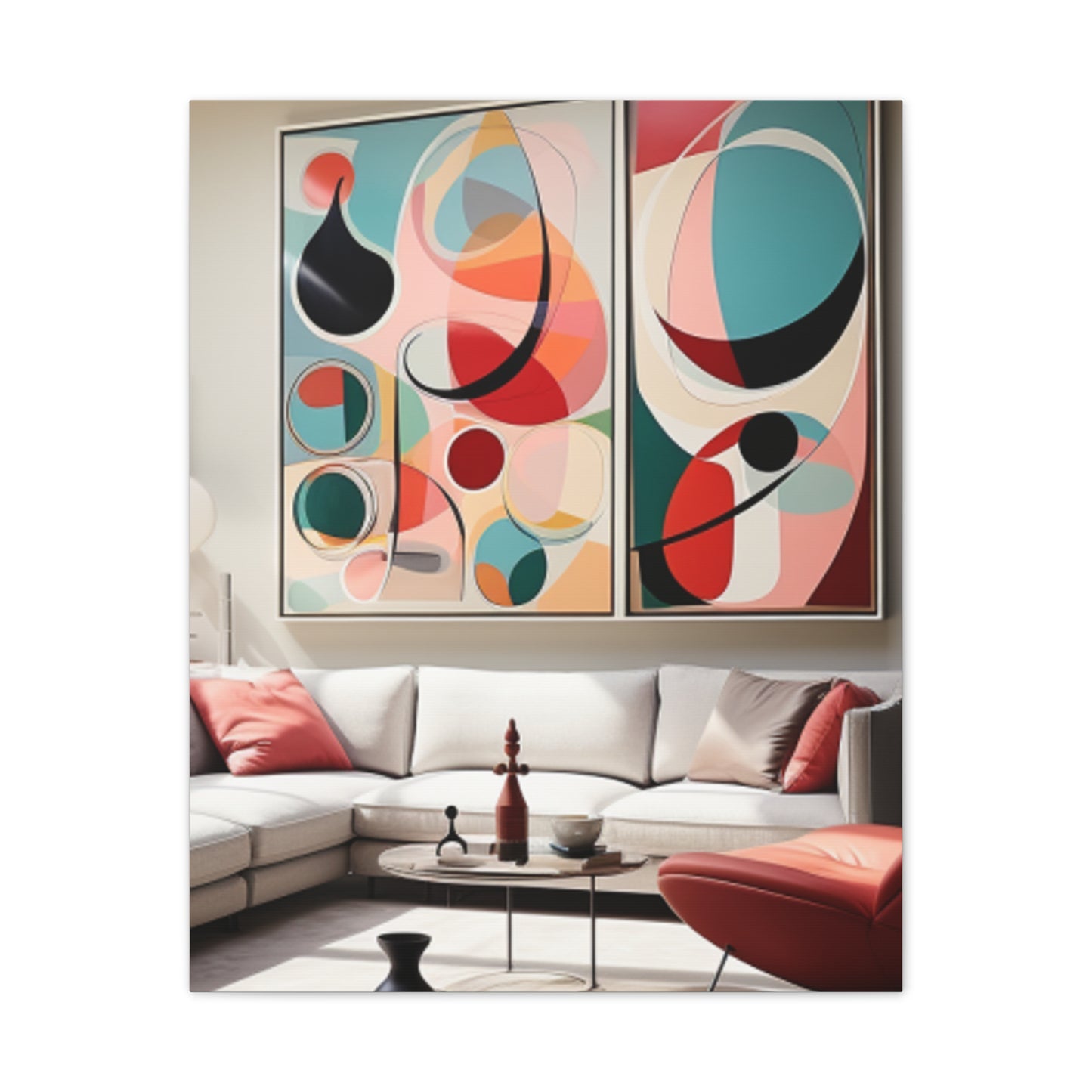 Timeless Elegance: Refined Pink Hues Canvas Print for Sophisticated Living Spaces