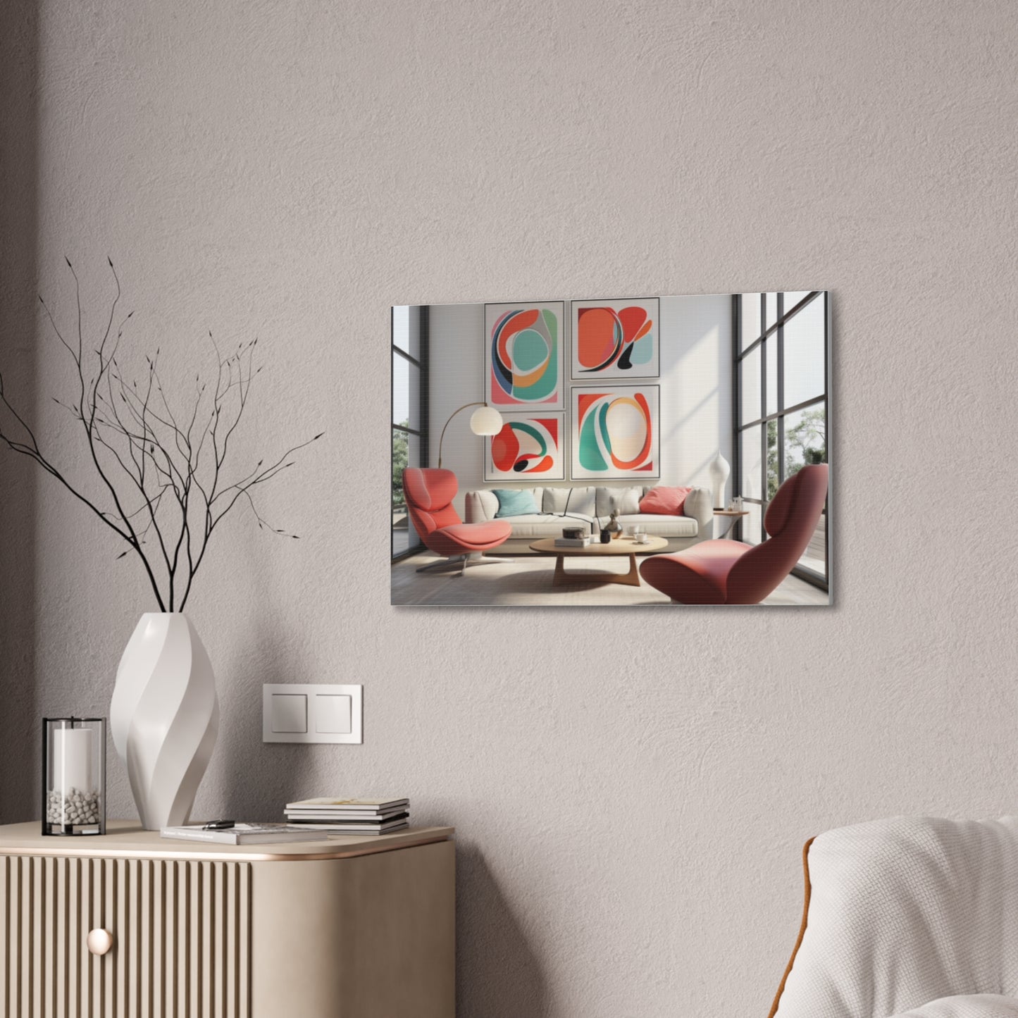 Timeless Elegance: Refined Pink Hues Canvas Print for Sophisticated Living Spaces