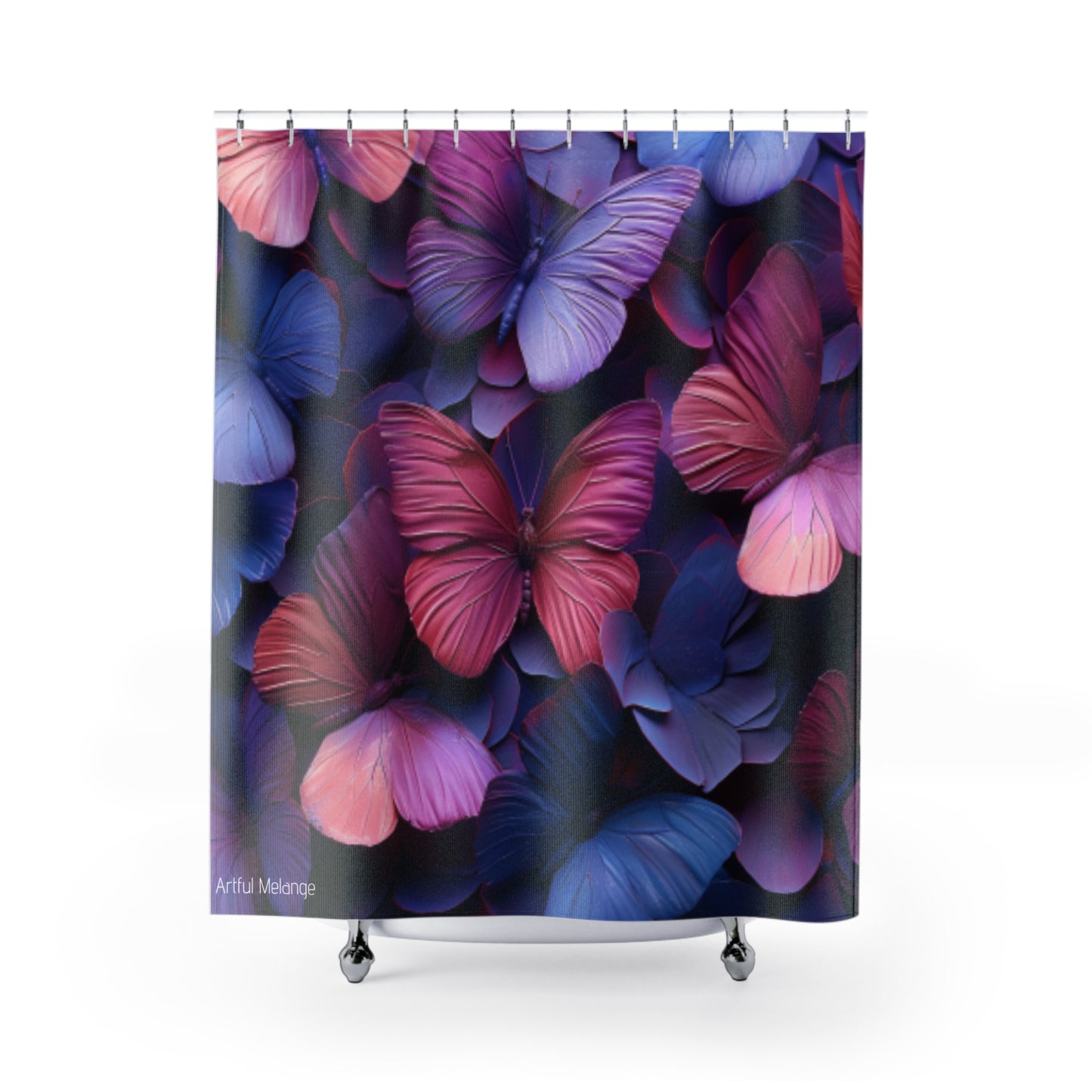 Fluttering Splendor Butterfly Shower Curtains