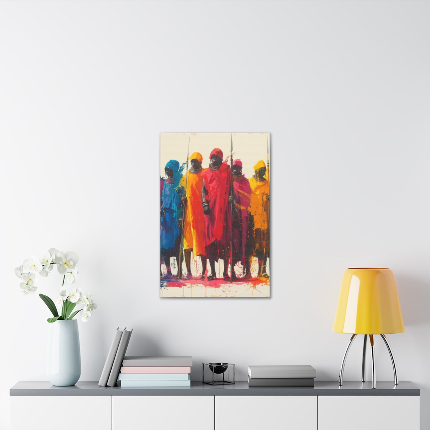 Masai Warriors Abstract Canvas Print