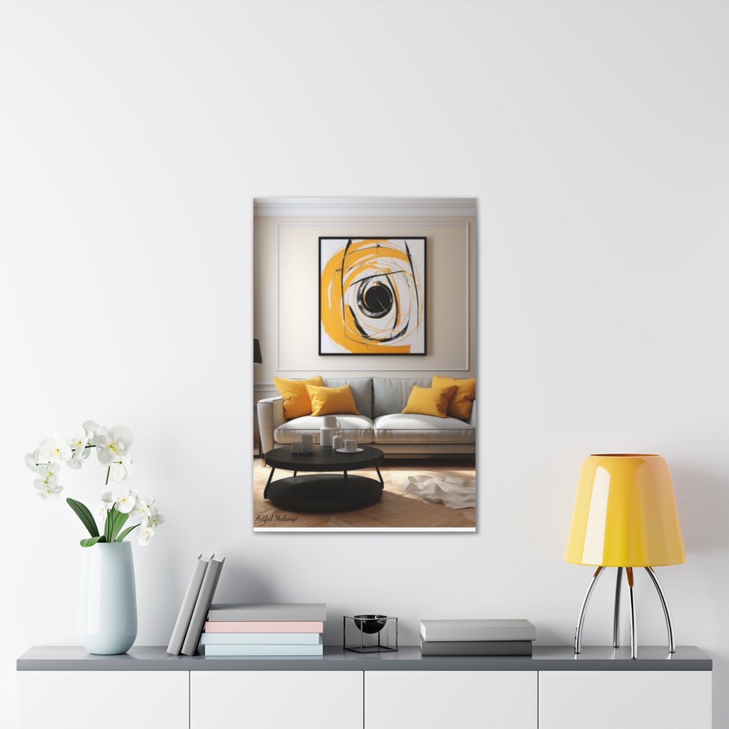 Timeless Elegance: Refined Yellow Hues Canvas Print for Sophisticated Living Spaces