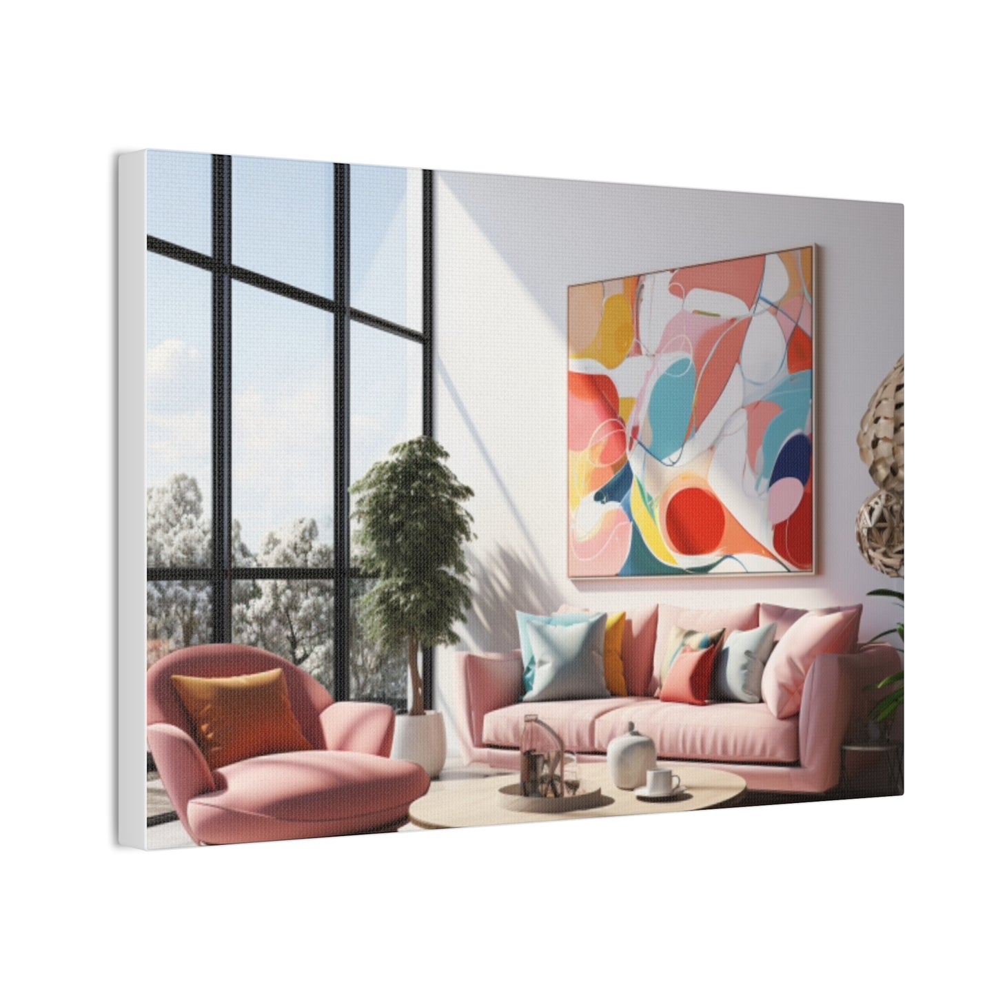 Timeless Elegance: Refined Pink Hues Canvas Print for Sophisticated Living Spaces