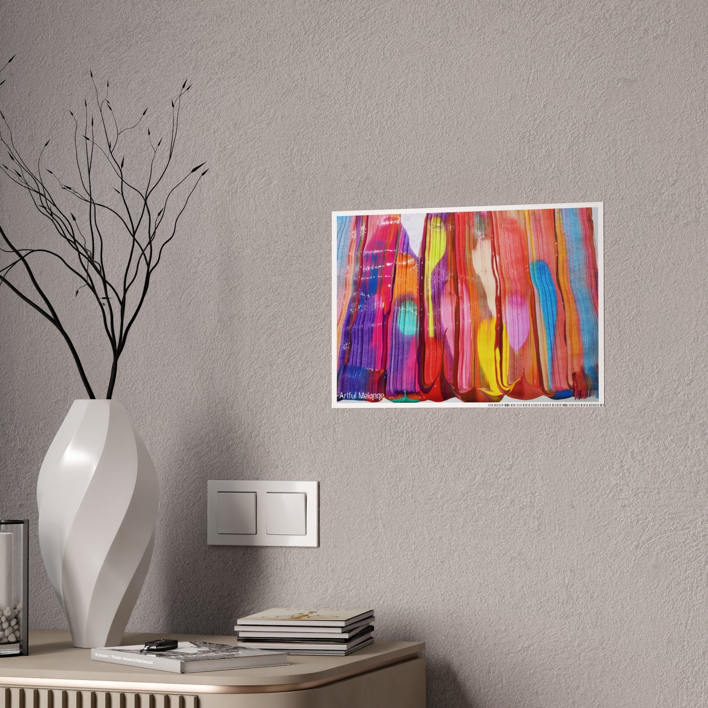 Gleaming Acrylic Abstract Poster: A Spectrum of Colorful Elegance