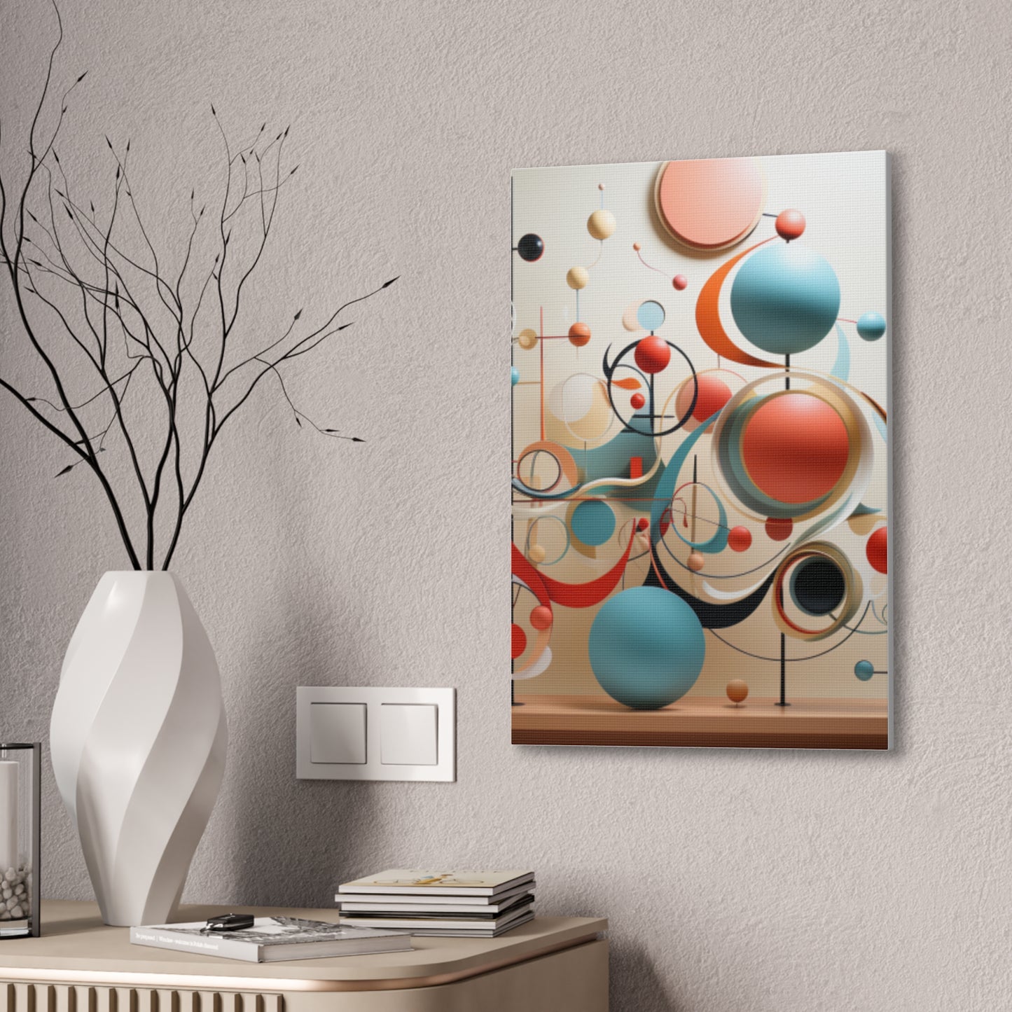 Harmony in Cyan and Peach- Graphic Print