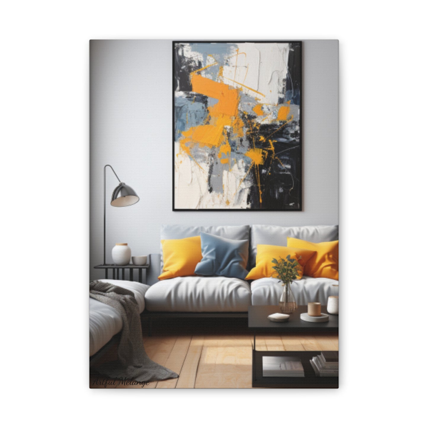 Timeless Elegance: Refined Yellow Hues Canvas Print for Sophisticated Living Spaces