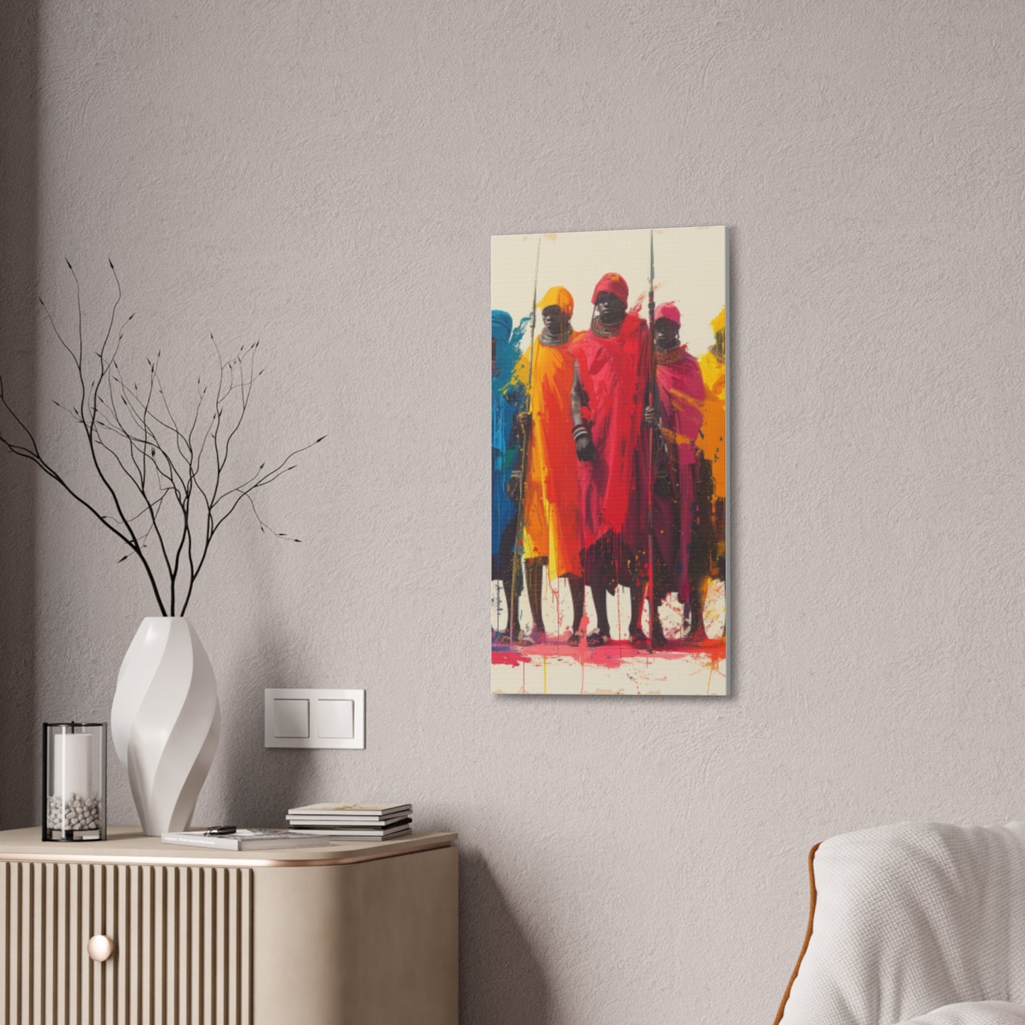 Masai Warriors Abstract Canvas Print