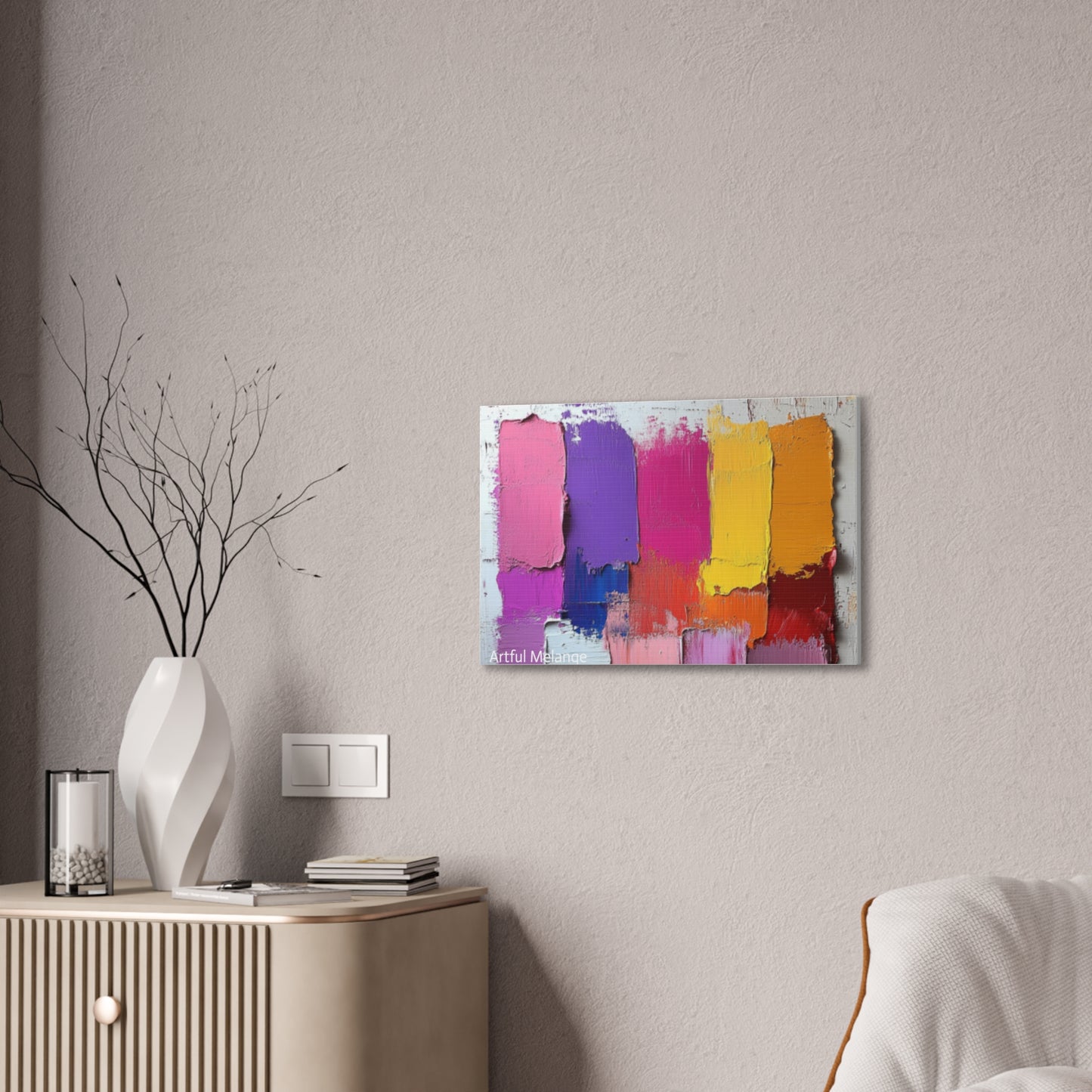 Acrylic Abstract Canvas Print - Homage to the Divine Nine/Gold Purple Pink and Green 4