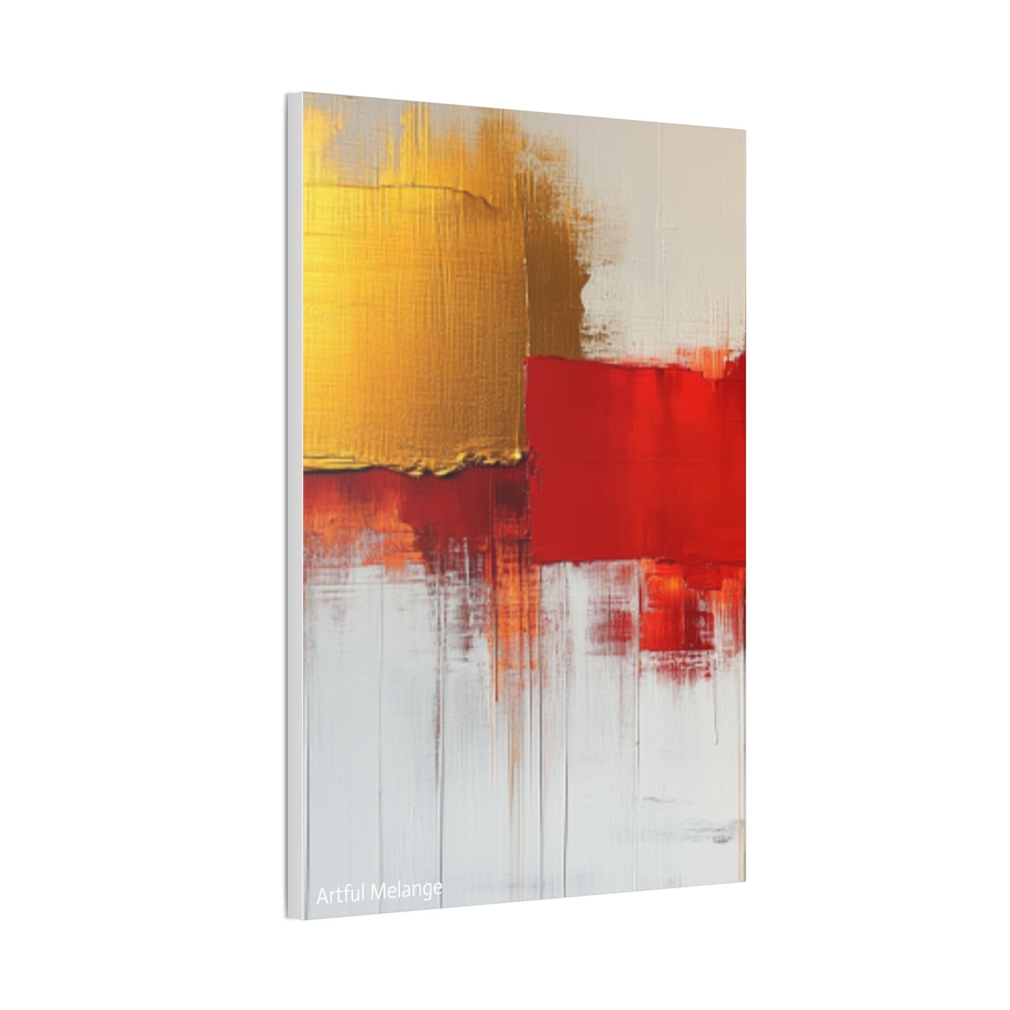 Acrylic Abstract Canvas Print - Homage to the Divine Nine/Red White and Gold 9