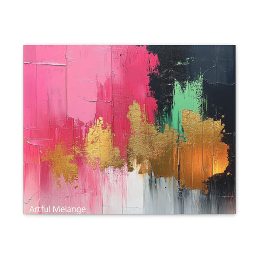 Acrylic Abstract Canvas Print - Homage to the Divine Nine/Pink Green Black and Gold 1