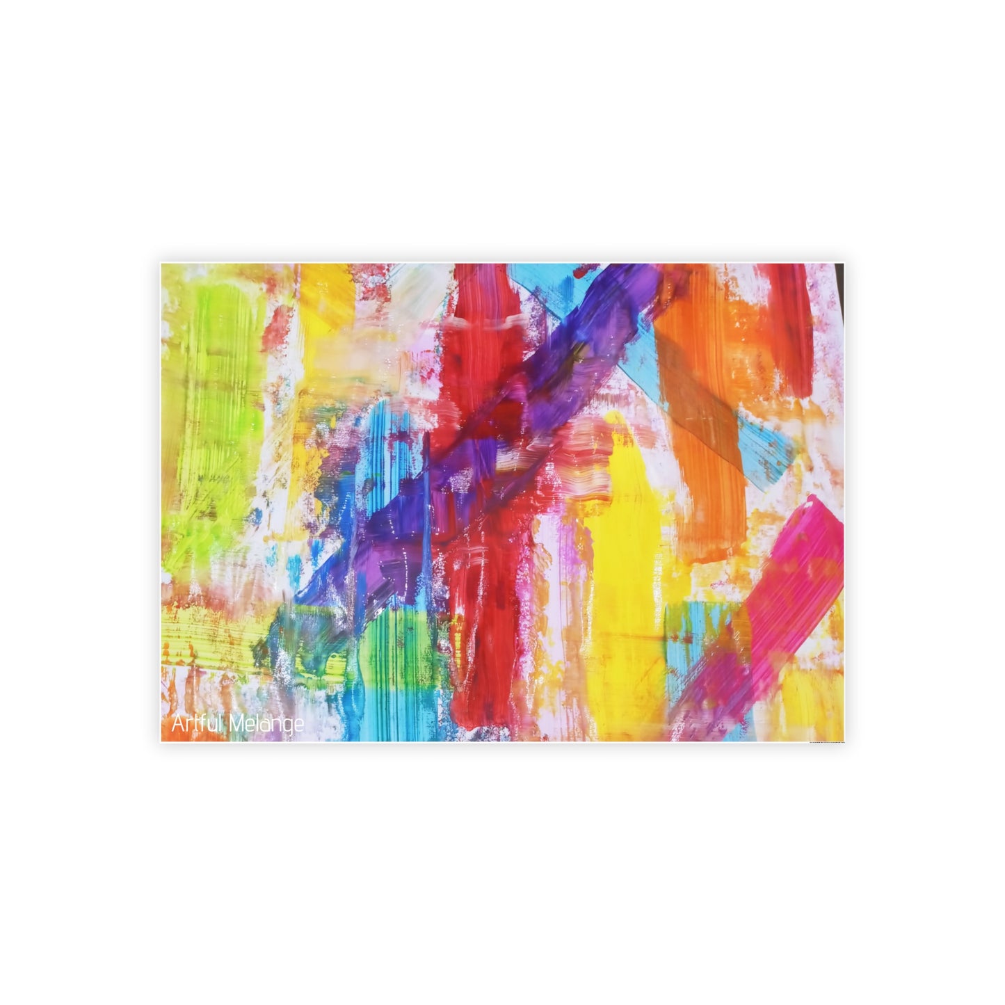 Gleaming Acrylic Abstract Poster: A Spectrum of Colorful Elegance