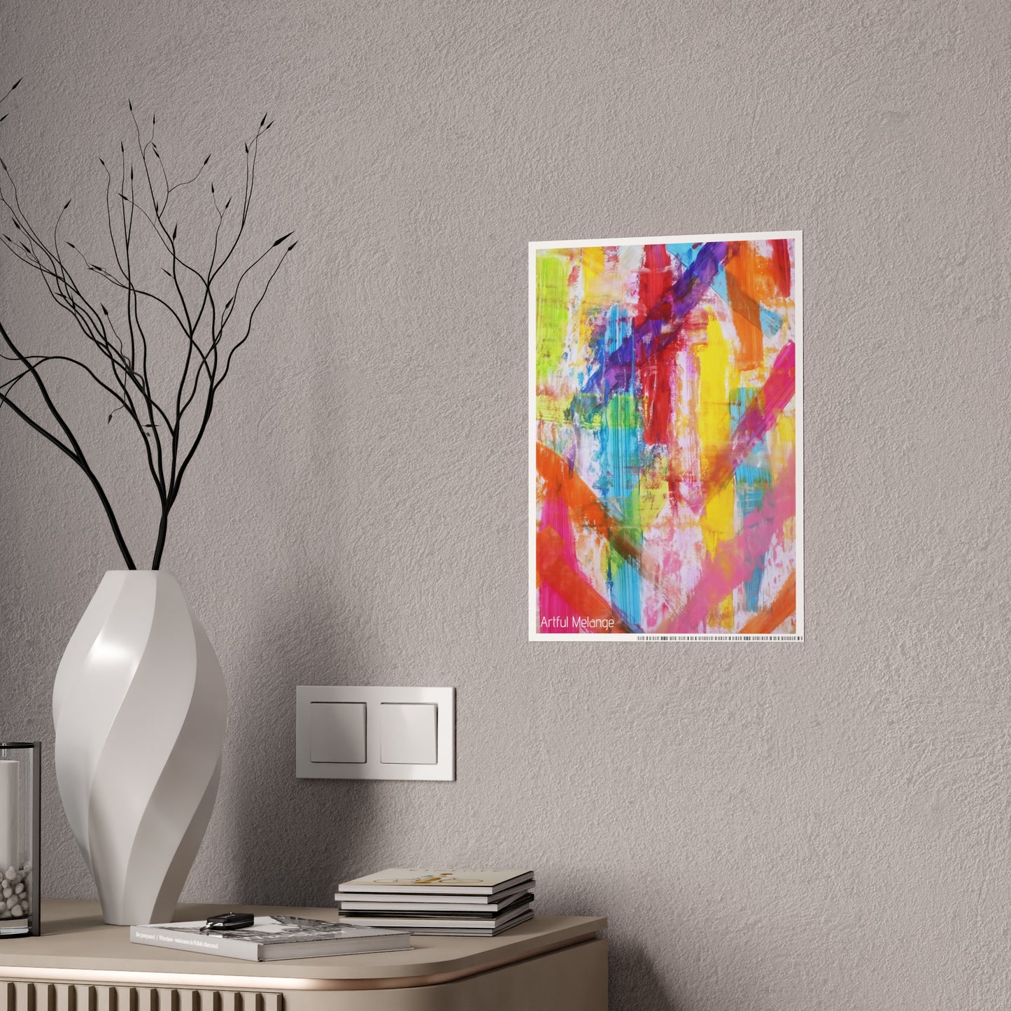 Gleaming Acrylic Abstract Poster: A Spectrum of Colorful Elegance