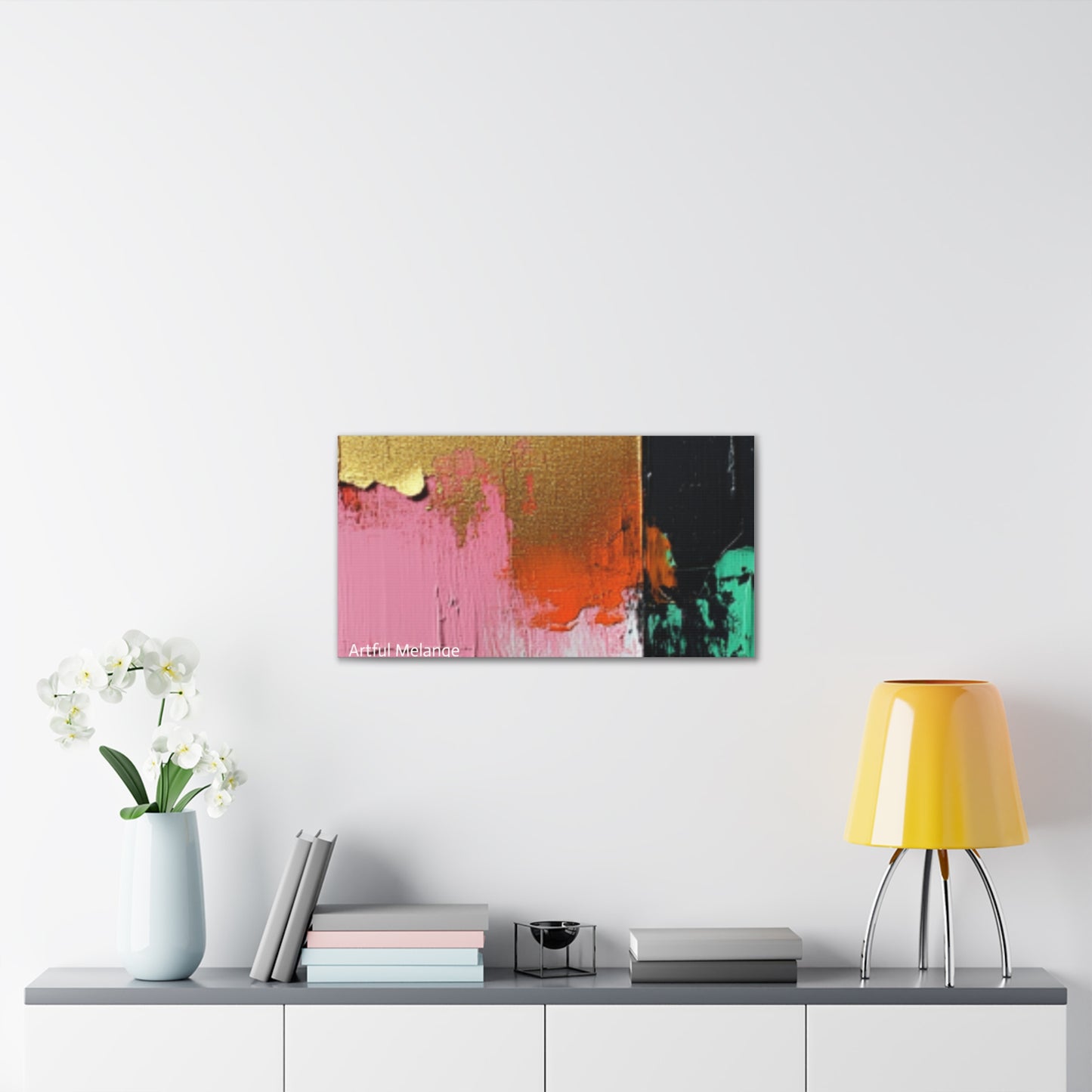 Acrylic Abstract Canvas Print - Homage to the Divine Nine/Pink Green Black and Gold 7