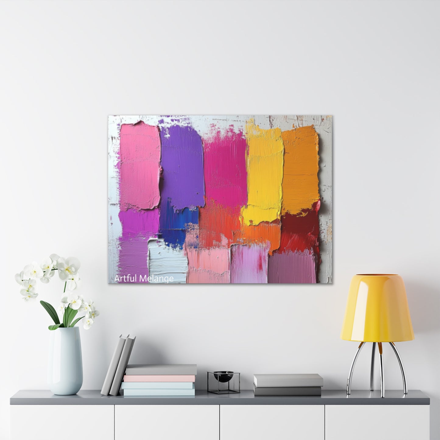 Acrylic Abstract Canvas Print - Homage to the Divine Nine/Gold Purple Pink and Green 4