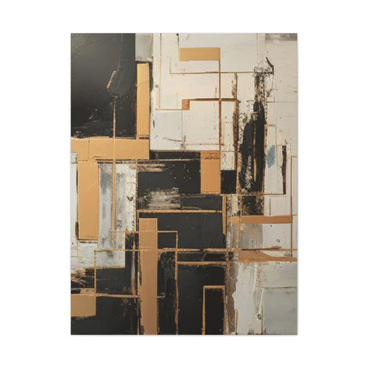 Gold and Black Elegance: A Symphony of Sophistication Canvas Print