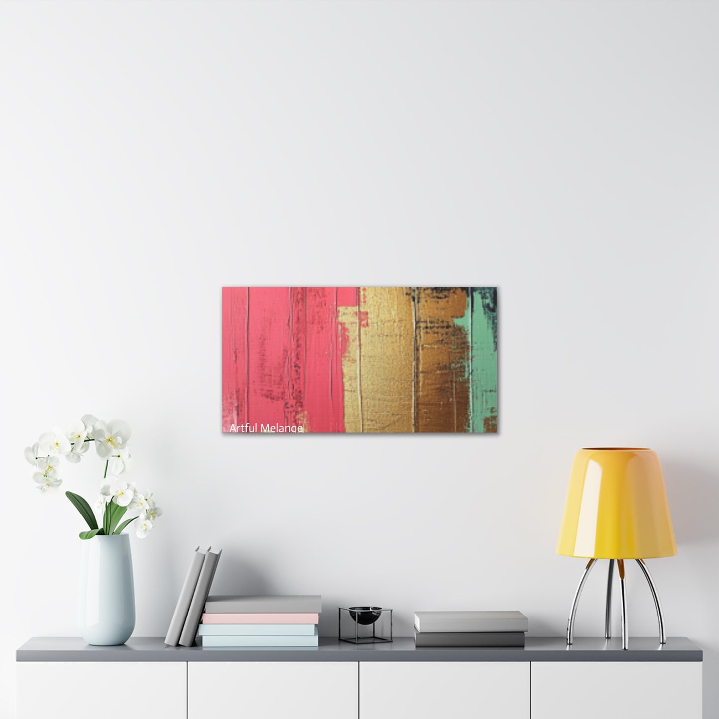 Acrylic Abstract Canvas Print - Homage to the Divine Nine/Pink Green Black and Gold 6